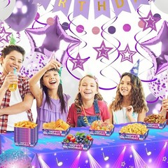 42Pcs Kpop Birthday Party Decor w. Backdrop,Toppers, Balloons, & BONUS Trays!