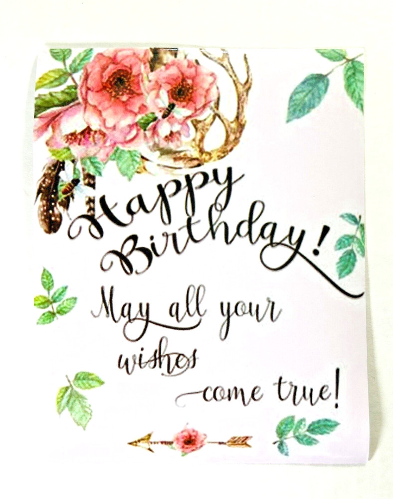 WINE BOTTLE LABEL STICKERS. HAPPY BIRTHDAY LABEL WISHES. TOTAL 10 LABELS.