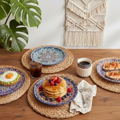 glowworm Dinner Plates, 10.5 Inch Ceramic Plates Set of 6, Bohemian 10.5″