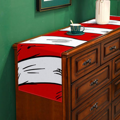 Red and White Striped Table Runner Hat Twins Baby Shower Cartoon Birthday Party