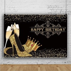 Theme Birthday Party Background Shiny8x6ft Happy Birthday Backdrop Lady Queen..