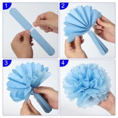 10 Pack Tissue Pom Poms Flowers 4 Inch, Lime Green Wedding Party Decoration