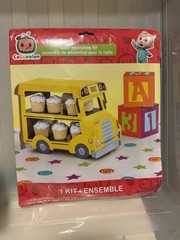 CoComelon JJ Birthday Table Decoration Kit Yellow Bus Centerpiece ABC Blocks