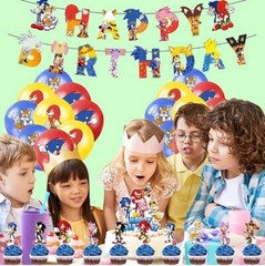 Sonic the Hedgehog Birthday Party Supplies Kits,for Kids Birthday Party Decorati