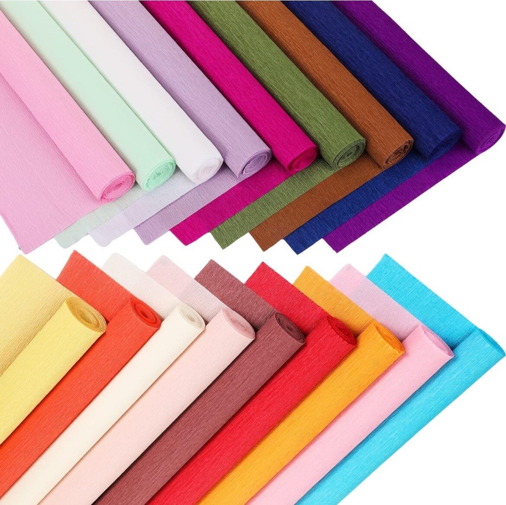 Kisston 18 Rolls Crepe Paper Roll 20 Inch 8 Feet Wide Crepe Paper