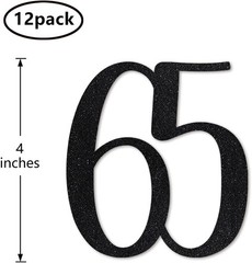 Blue Glitter 65th Birthday Centerpiece Sticks 12 Pack Number 65 Table Party