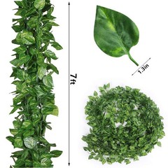 ZWYOQI 84 feet Artificial Vines Greenery Garland Fake Scindapsus/12 Strands