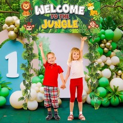 3 Pcs Jungle Themed Door Decoration Jungle Safari Porch Banner Hanging Decora…