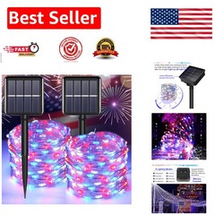 Flexible 66ft Solar LED Fairy Lights – 200 Count for 4th of July & Memorial Day