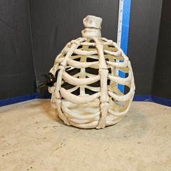 Lot of 3 Bone Skull and Cage Halloween Decorations