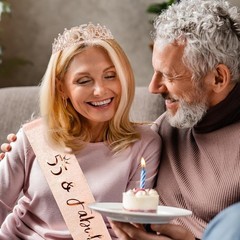 Birthday Diva Set: 55th Crown & Sash – Stunning Design for Fabulous Celebrations