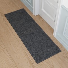 Ottomanson Door Mat Indoor Entryway Runner Rug – 1’8″ x 4’11» (Runner), Black