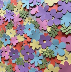 Paper Flower Confetti table decorations Wildflowers Birthday Baby Girl Party