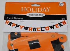 Lot of 5 Misc Halloween Decor with Centerpiece Candles 2 Banners & Luminaries