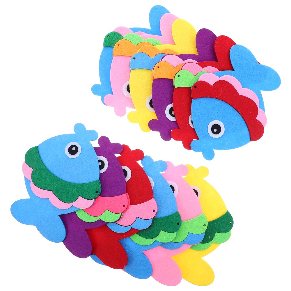 12Pcs Fish Shape Ornaments Multi Color Ocean Decor Ideal for Classroom and Store