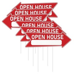 Real Estate Open House Directional Signs Double Sided Red 17×6 Inch for Sale