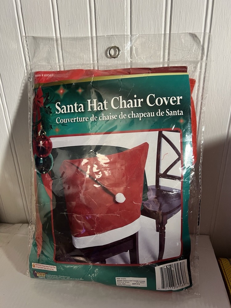 Forum Santa Hat Chair Cover 18″x28″ Table Decoration, Red White