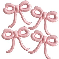 4 Pcs Pink Bow Balloons Bow Party Decorations for Girl Women Pink Bow Birthday