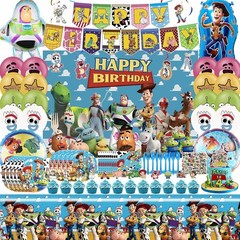Cartoon Birthday Decorations Party Supplies Banner Balloons Plates Backdrop