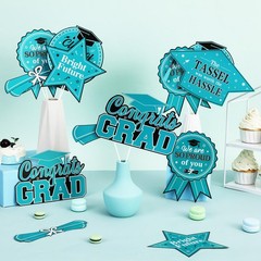 JOYMEMO Graduation Party Centerpiece Sticks 24pcs Teal Black 2025