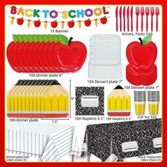 Back to School Decorations Party & Tableware Set NEW