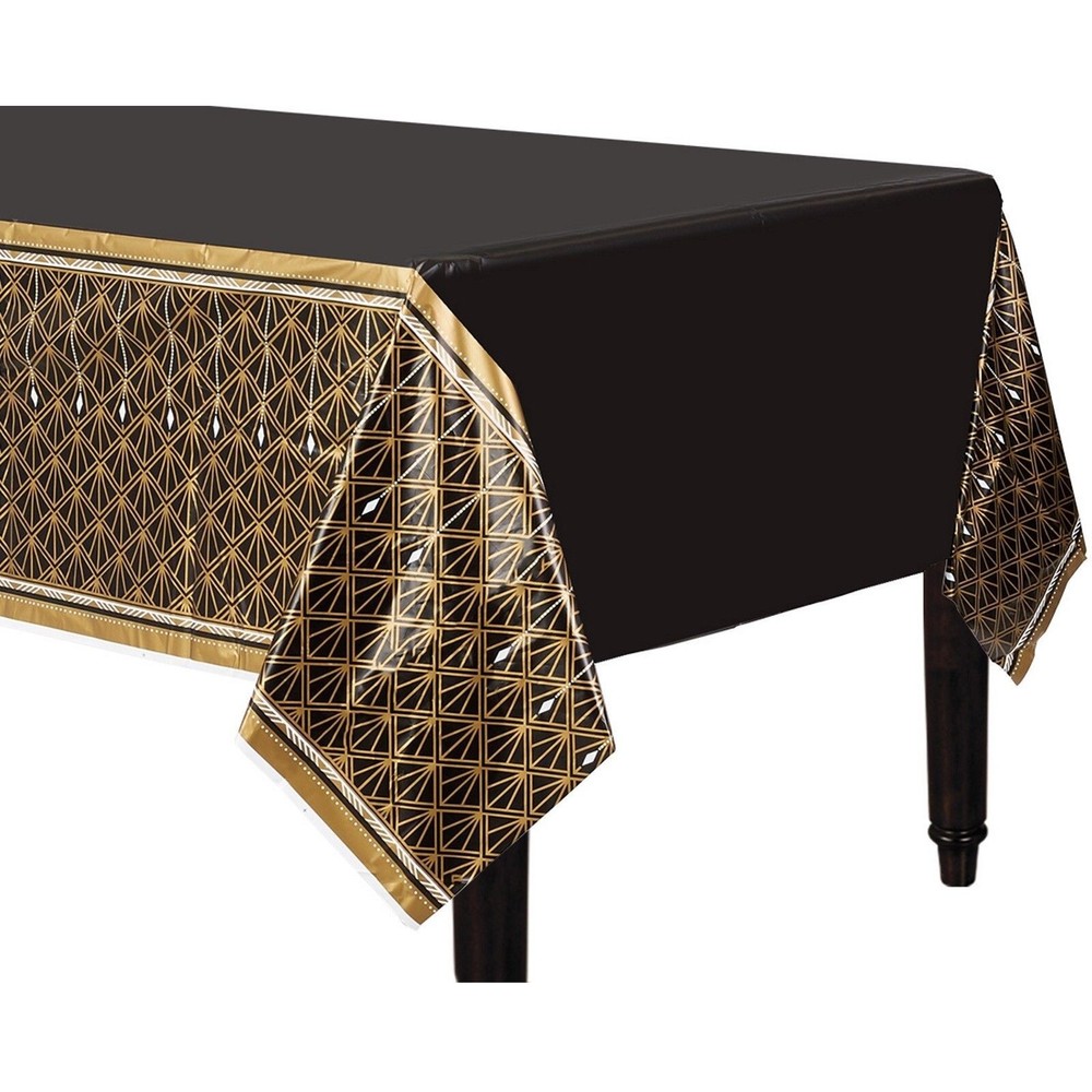 GLITZ AND GLAM TABLECLOTH PARTY TABLE DECORATION ART DECO GATSBY 20’S NYE COVER