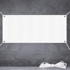 2×6 Ft White Polyester Oxford Cloth Blank Banner DIY Sublimation with Rope for