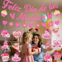 NO-DIY Feliz Dia De Las Madres Decorations, Glitter Feliz Dia De Las Madres Bann