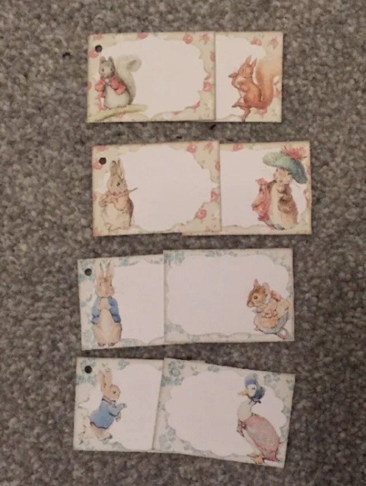 Peter Rabbit Gift Tags Baby Shower Birthday Party Decoration Pack Of 8