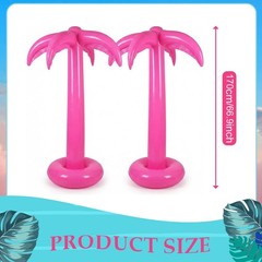 2 Pack Palm Tree Decoration, 67-Inch Hot Pink Inflatable Palm Trees Decor Haw…