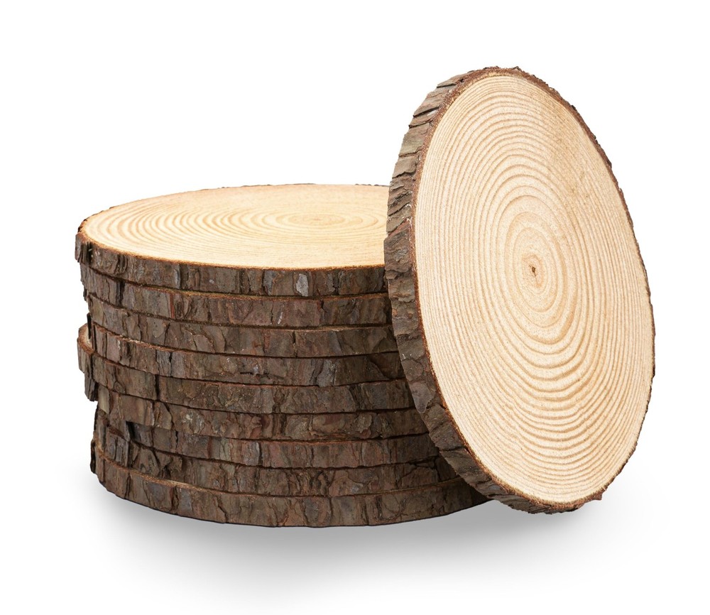 Set of (10) Medium 9-11″ Wood Slices for Centerpieces! Wedding and Baby Showe…