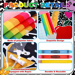 7 Pcs Back to School Photo Booth Props Composition Book Paper Photo Frame Large