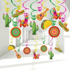 24PCS Mexican Fiesta Decorations for Taco Tuesday Birthday Party Supplies Cinco