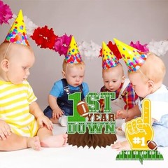 Football First Year Down Honeycomb Centerpieces 12Pcs Football 1st Table Cent…