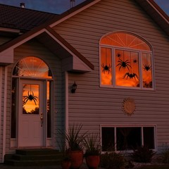 Halloween Window Clings Decorations, 7 Large Scary Black Spider