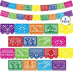36 FT Cinco De Mayo Decorations – 2 Pack Mexican Fiesta Banner String Flags