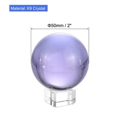 1Set 50mm/2″ K9 Crystal Ball Decorative Ball w Box and Crystal Stand Purple