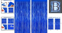 Versatile Navy Blue Tinsel Backdrops: 2 PCS, 3.28 FT x 7.05 FT for All Parties
