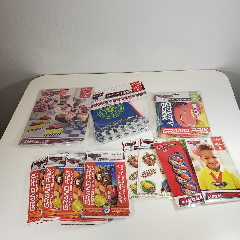 Disney Pixar Cars Hallmark Party Birthday Lot Invitations Banner Labeling Kits