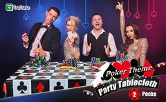 2 Pcs Casino Theme Party Decorations Poker Tablecloth Las Vegas Plastic Table