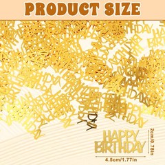 200 PCS Gold Happy Birthday Confetti Party Decorations Table Centerpiece