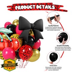 Red Black Cheetah Balloons Gold Leopard Print Party Baby Shower