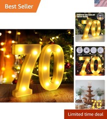 70th Birthday Decorations LED Numbers for Party Table Wall Decor