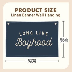 Navy Blue Decor Long Live Boyhood Banner Boy Room Decor, Banner Flag Nursery …
