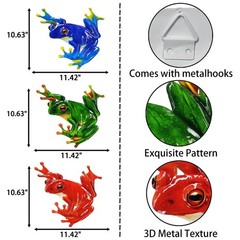 John’s Studio Metal Frog Wall Decor Outdoor Garden Hanging Art Sculptures Hom…