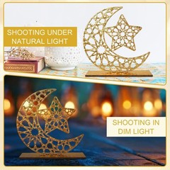 Handmade Gold Hollow Moon Star Ornaments – Perfect for Eid Celebrations