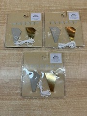 Mini 24″ Party Banner Decoration Craft Scrapbooking Pennants Gold Gray 3 Packs