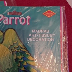 3 VTG Beistle Parrot Hanging Art Tissue Decoration Tropical Party 17″
