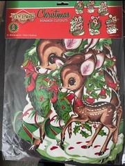 Beistle Vintage Christmas Reindeer Cutouts – Party Supply Decoration