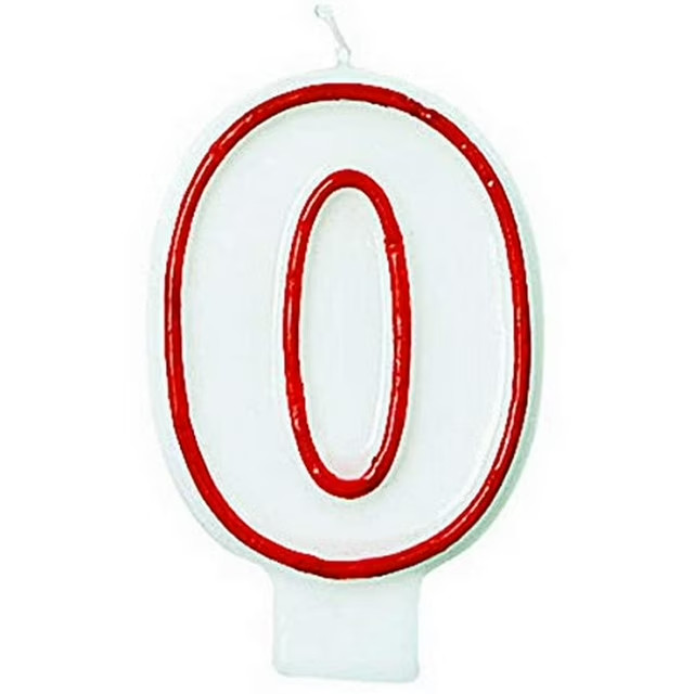 Extra Large Amscan Birthday Party Candle #0 Chandelle 5 inches Number
